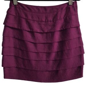 H&M Purple Mini Skirt Ruffled Layers Pencil Size 8